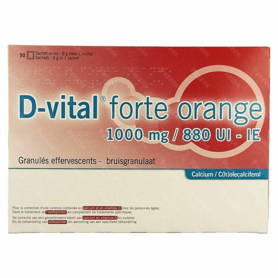D-vital Forte Sinaas 1000mg/880ie Zakjes 90