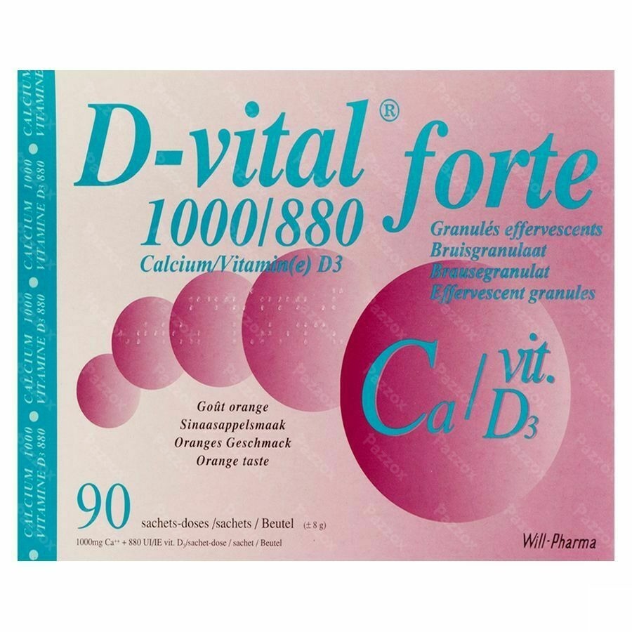 D-vital Forte Sinaas 1000mg/880ie Zakjes 90