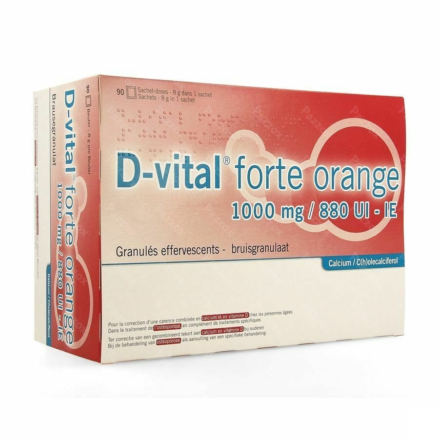 D-vital Forte Sinaas 1000mg/880ie Zakjes 90
