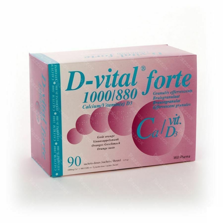 D-vital Forte Sinaas 1000mg/880ie Zakjes 90