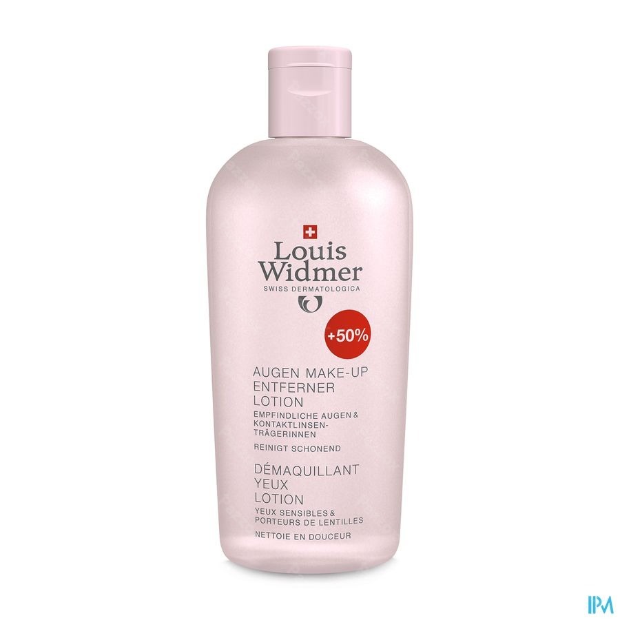 Louis Widmer Oogmake-up Reiniger Lotion Zonder Parfum 100ml + 50ml Gratis 
