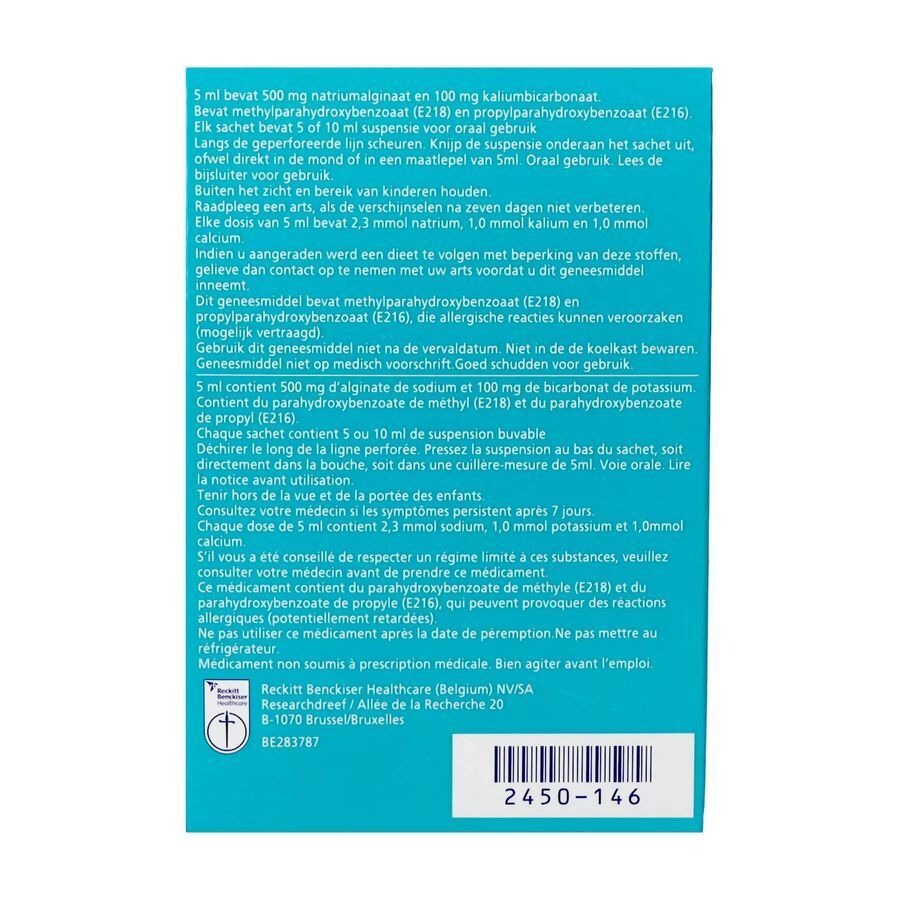 Gaviscon Advance Susp.orale Menthe Ud Sach 20x10ml