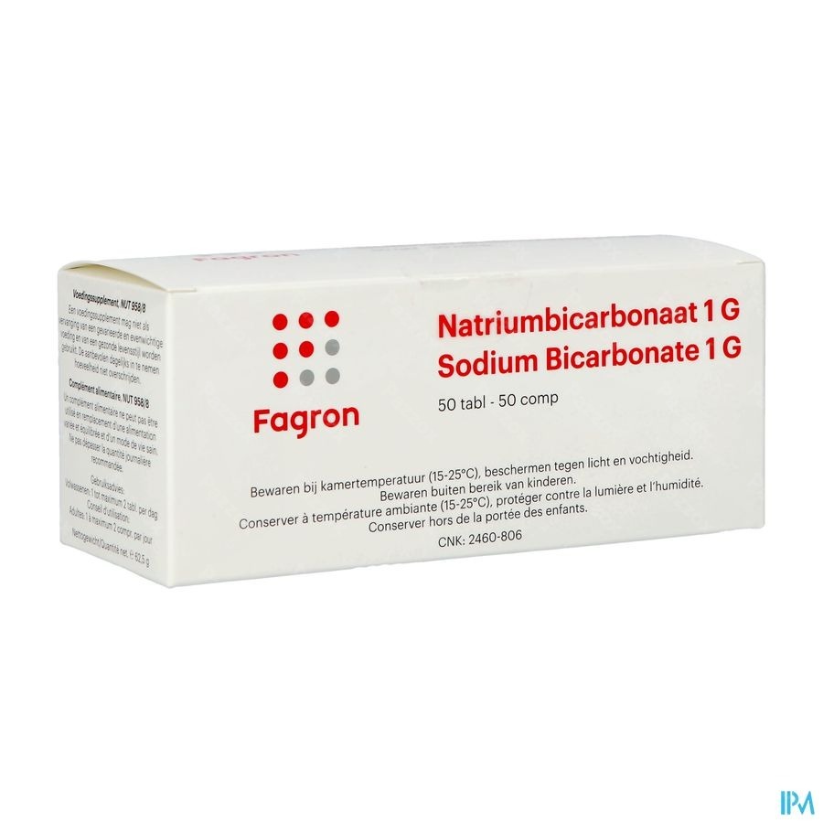 Natriumbicarbonaat 1g Ud Tabl 50 Fag