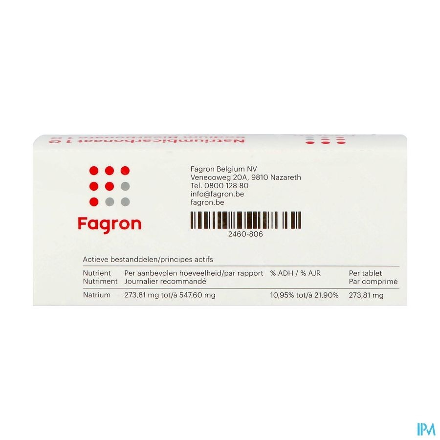 Natriumbicarbonaat 1g Ud Tabl 50 Fag
