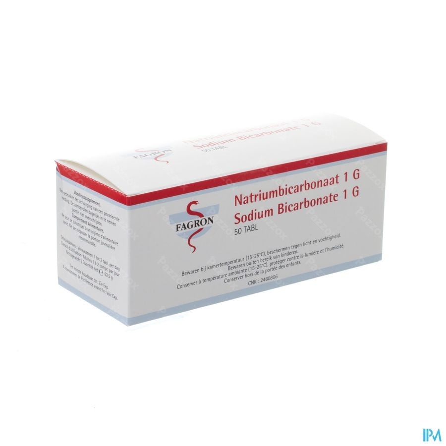Natriumbicarbonaat 1g Ud Tabl 50 Fag