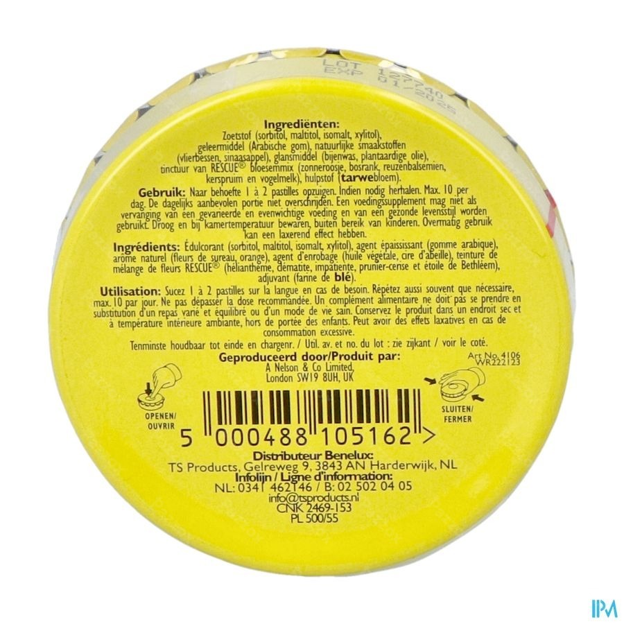 Bach Rescue Pastilles Sinaas Suikervrij 50g