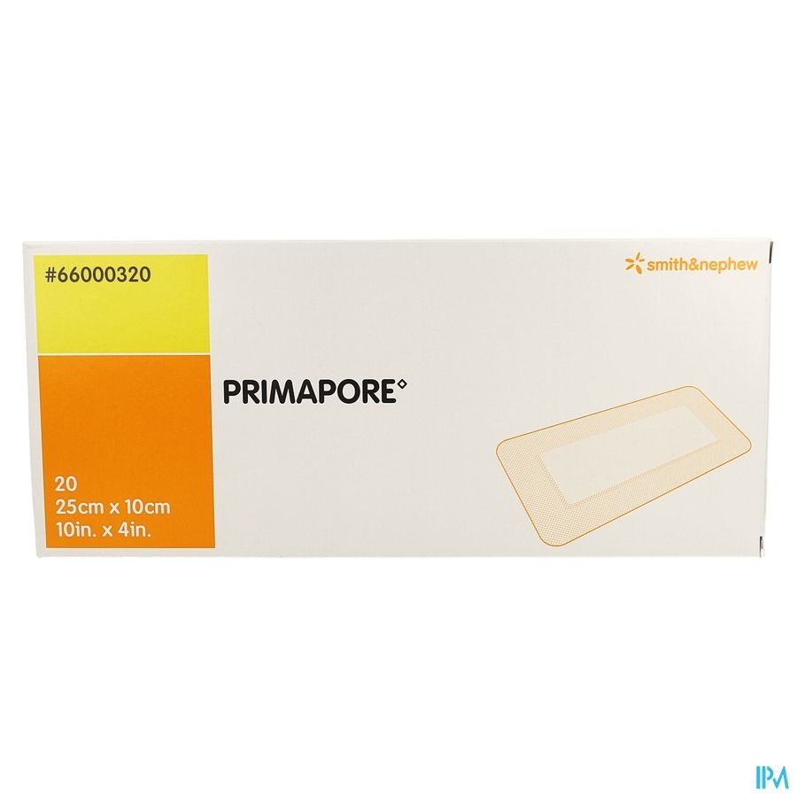 Primapore S&n Verb Post-op 25cmx10cm 20 66000320