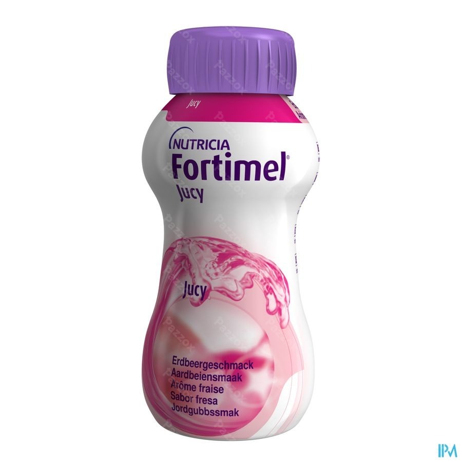 Fortimel Jucy Aardbeiensmaak Flesjes 4x200ml 