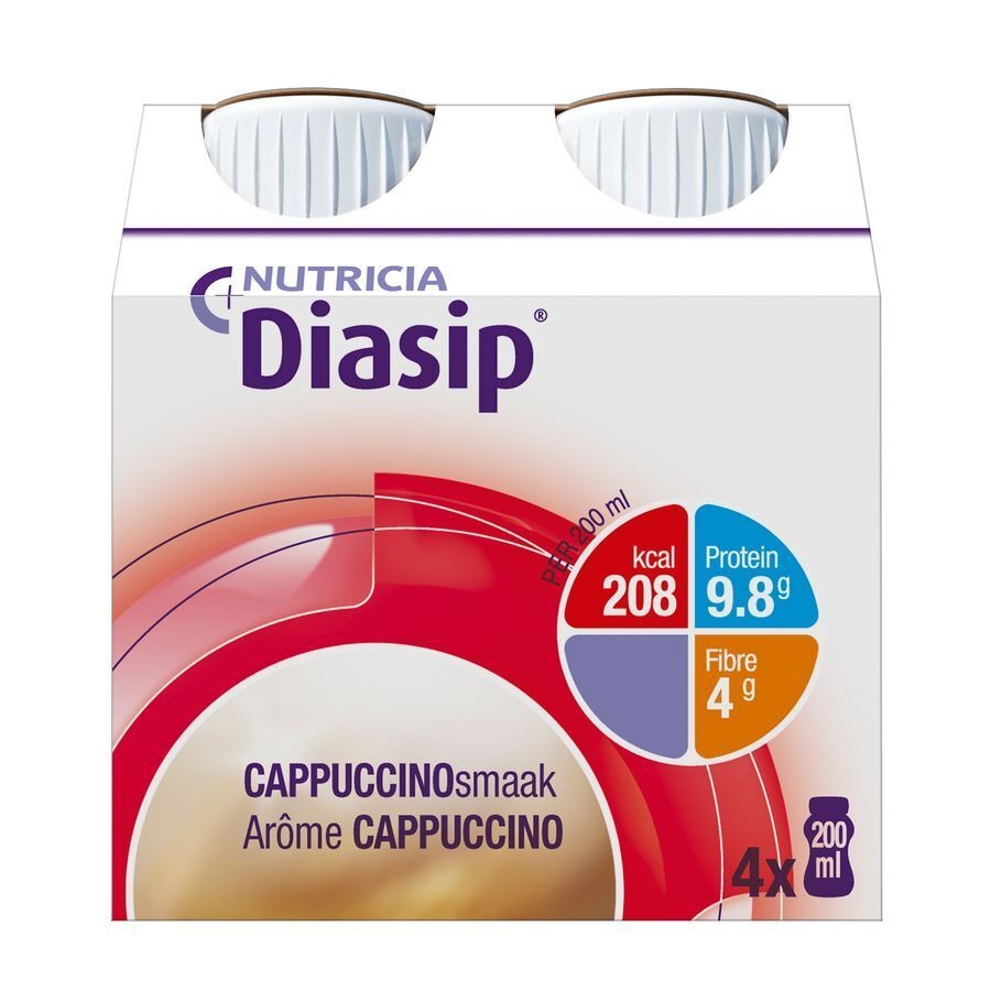 Diasip Cappuccino Fles 4x200ml