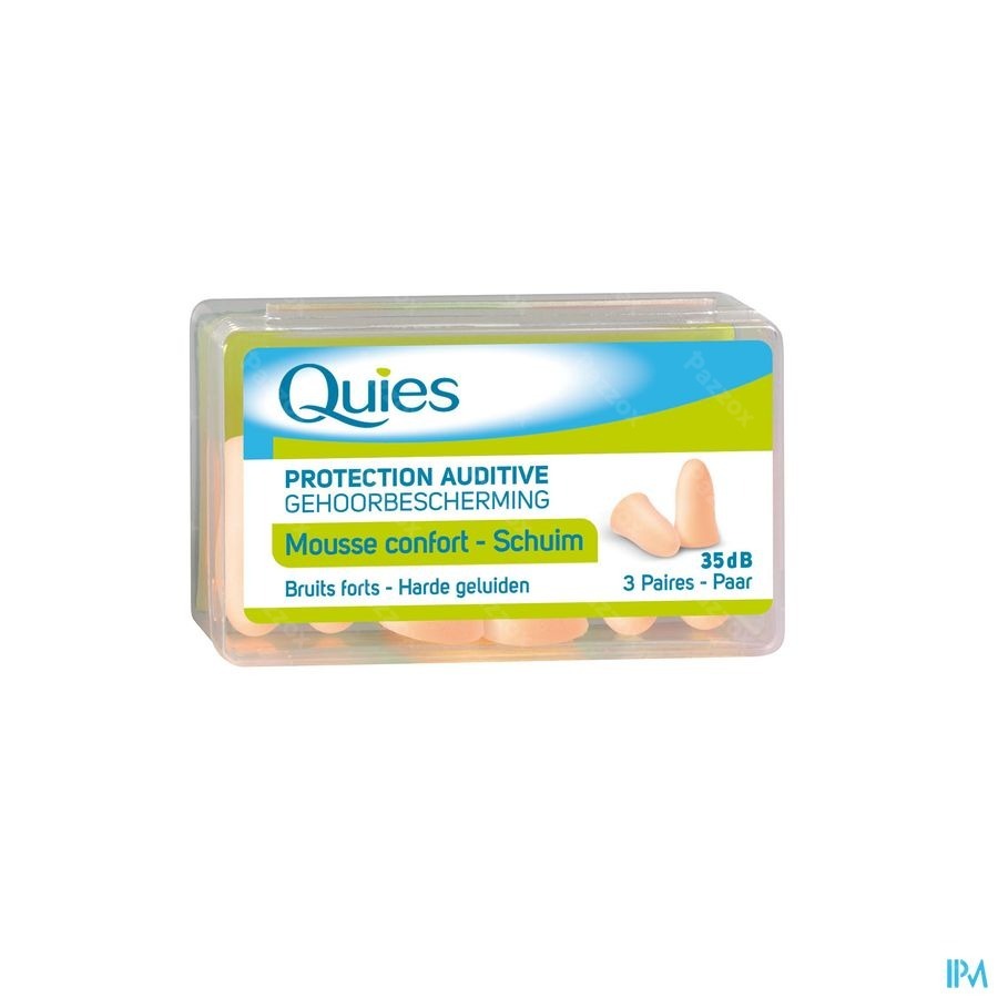 Quies Protection Auditive Mousse 3 Paires Bouchons d'Oreilles