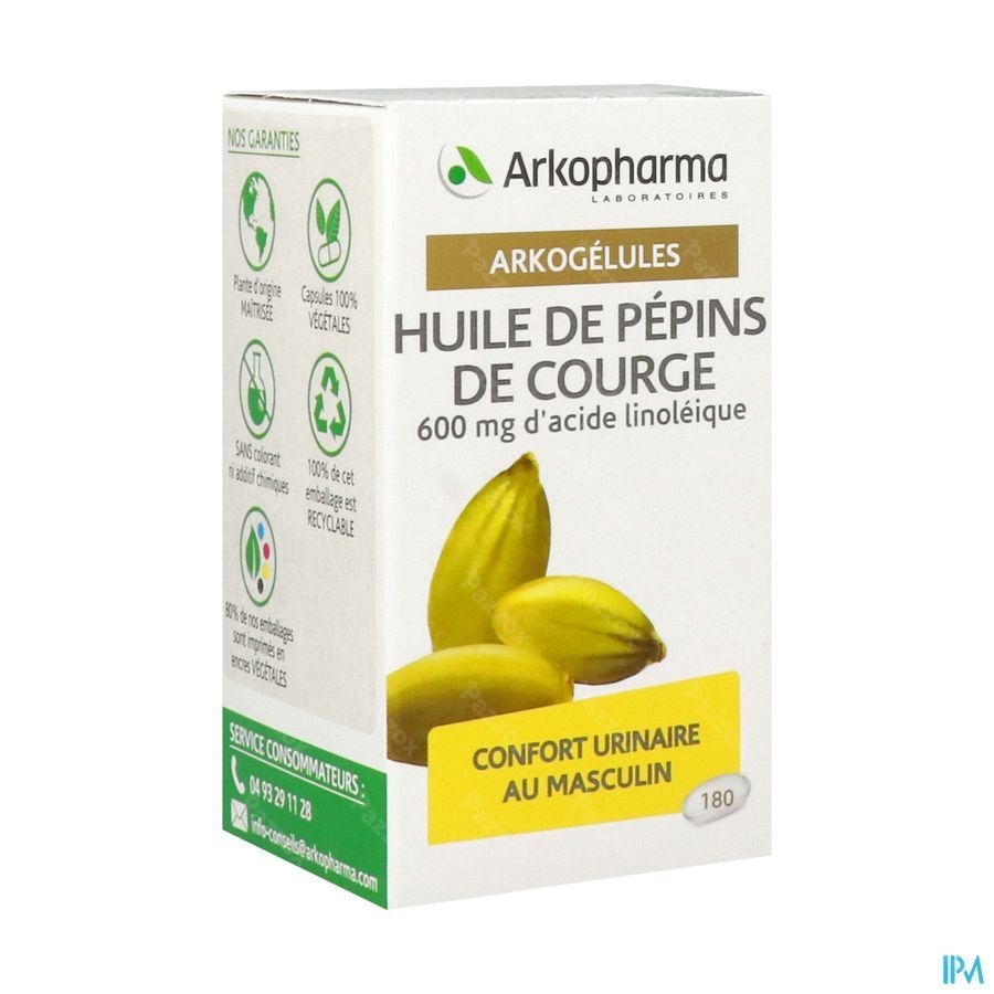 Akopharma Arkogelules Huile De Pepins De Courge 180 Gélules