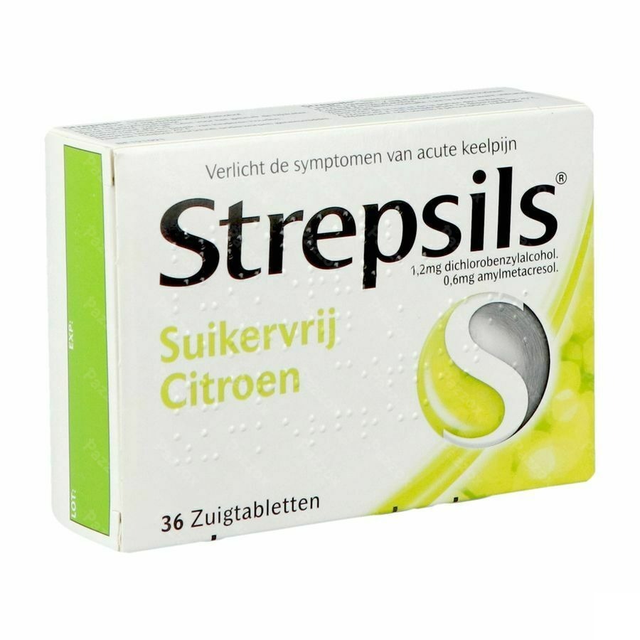 Strepsils Suikervrij Citroen 36 Zuigtabletten
