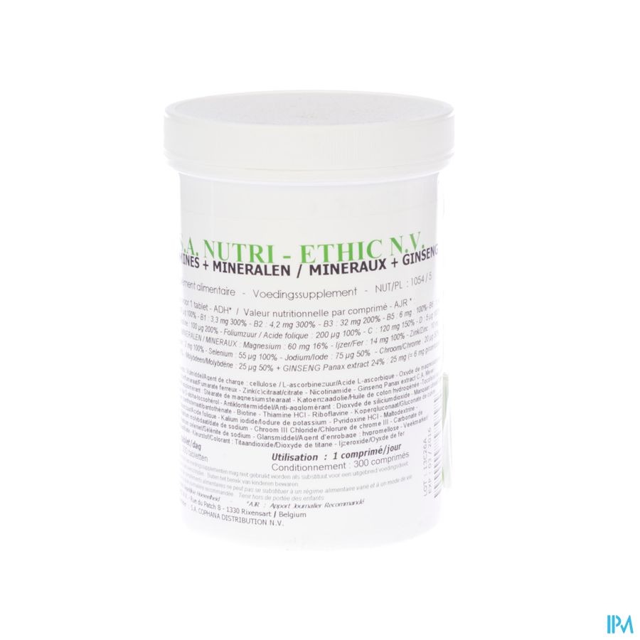 Vitaminen+mineralen+ginseng Vrac Comp 300