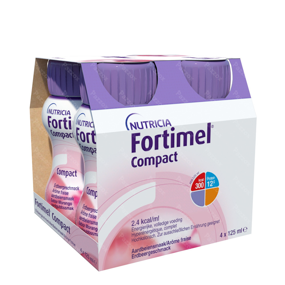 Fortimel Compact Fraise Bouteilles 4x125ml
