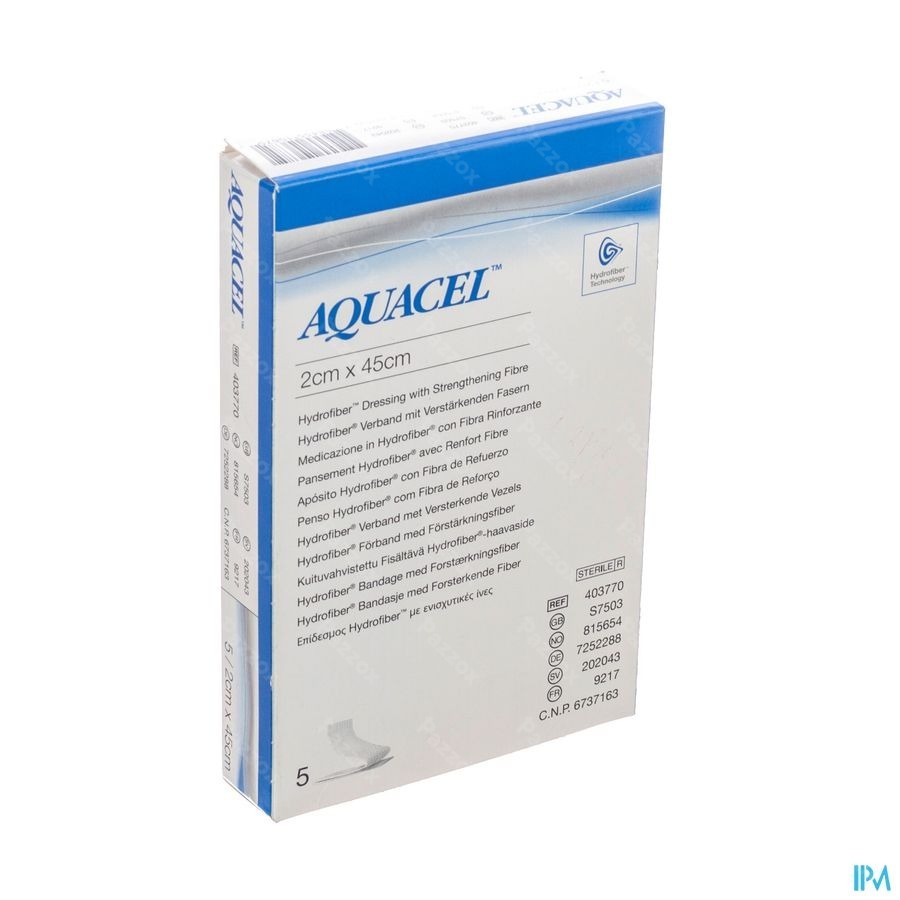 Aquacel Pans Hydrofiber+renfort Fibre 2x45cm 5