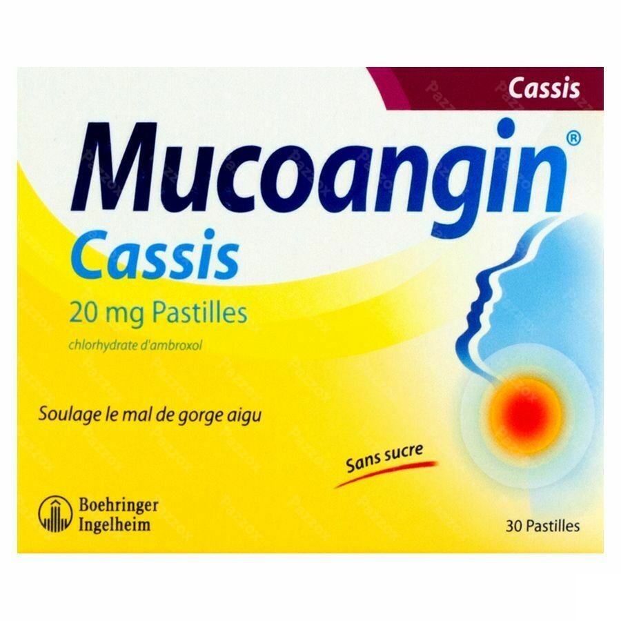 Mucoangin Cassis Past A Sucer 30x20mg