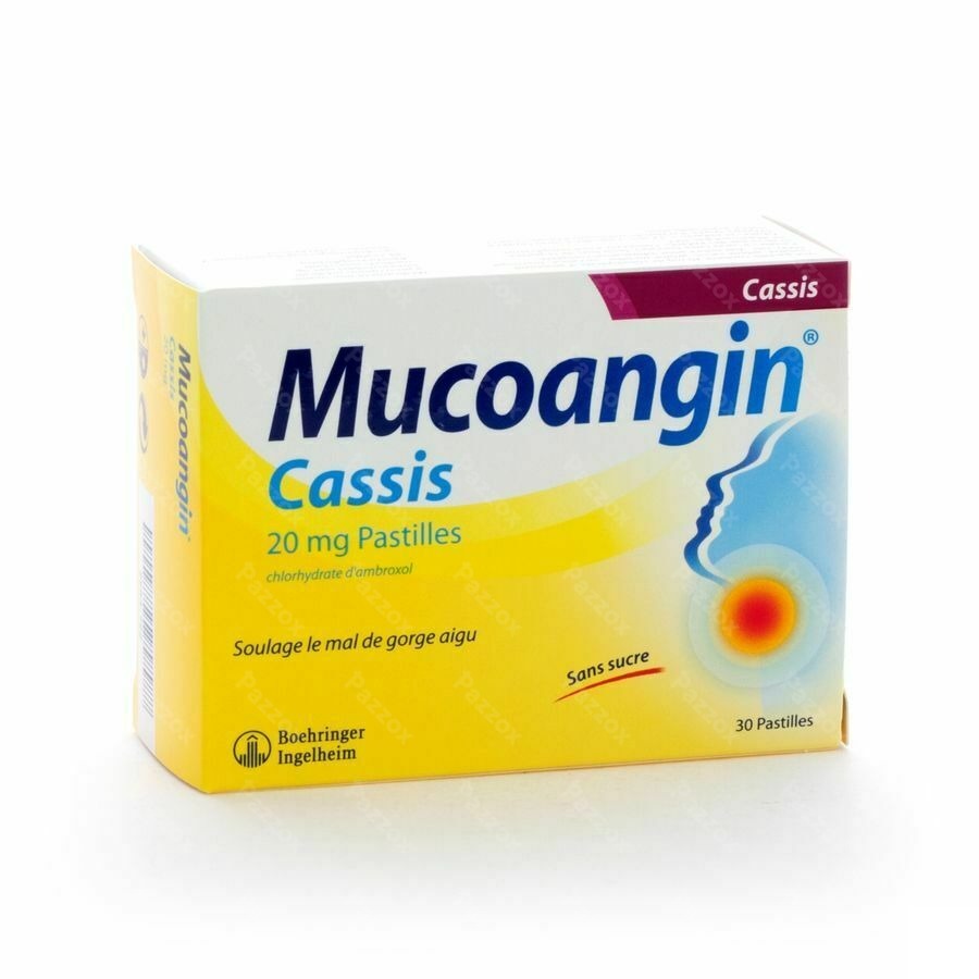 Mucoangin Cassis Past A Sucer 30x20mg