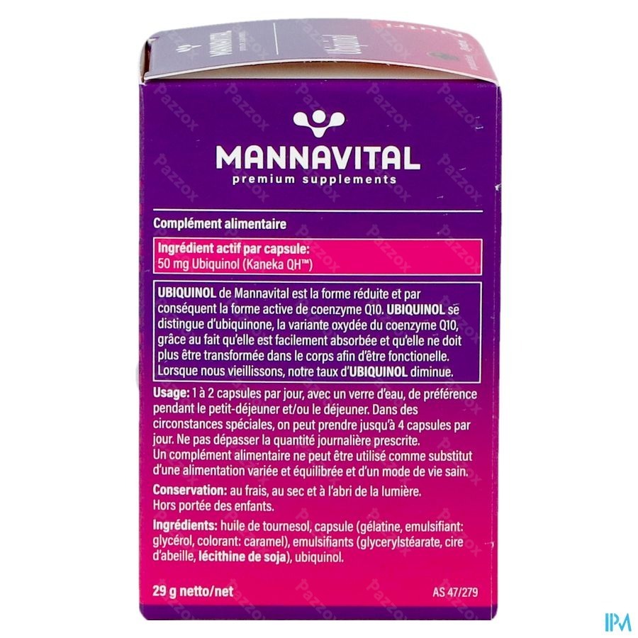Mannavital Ubiquinol 60 Gélules