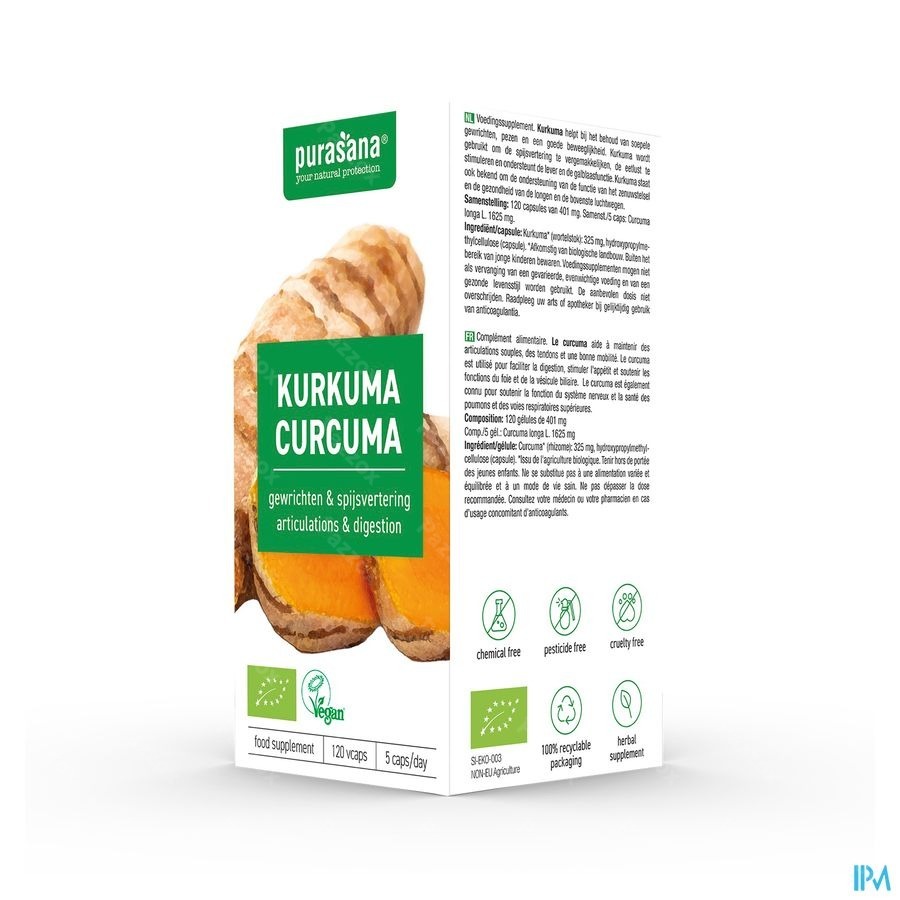Purasana Vegan Curcuma Bio Caps 120