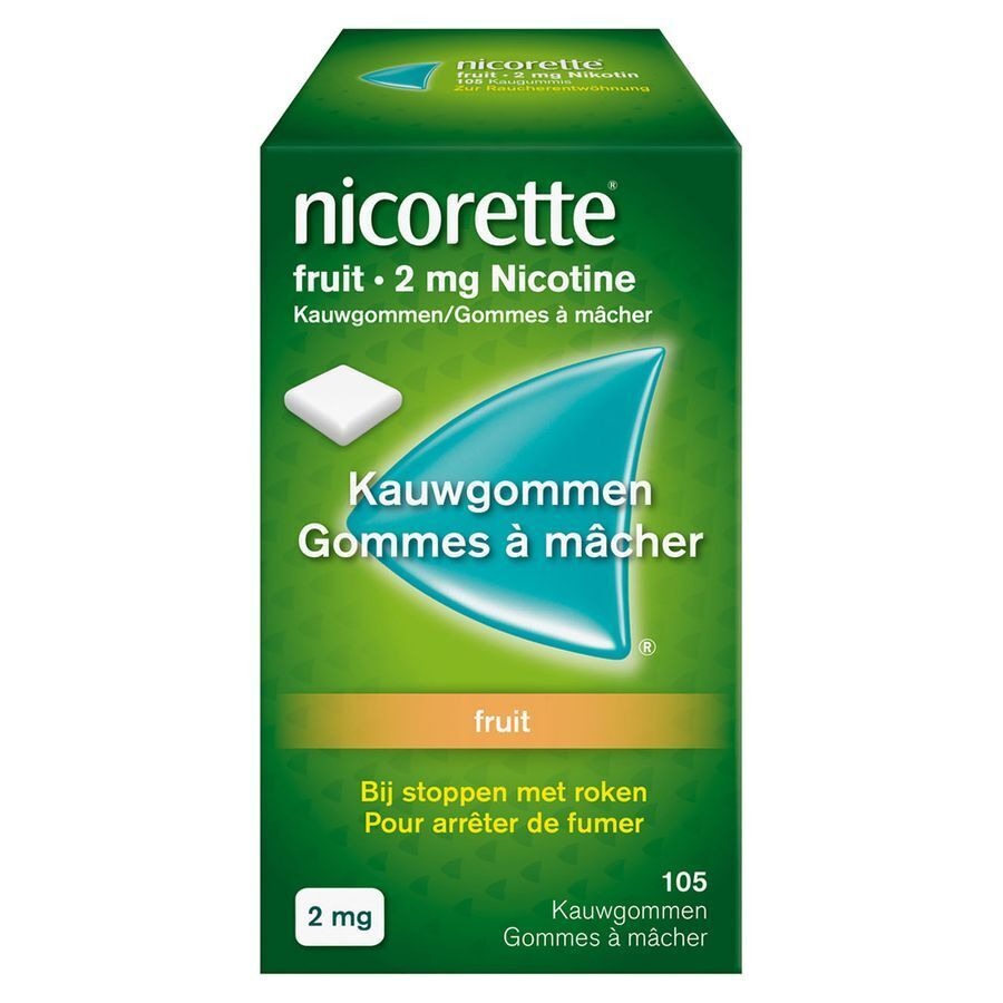 Nicorette Fruit Kauwgom Suikervrij 105x2mg