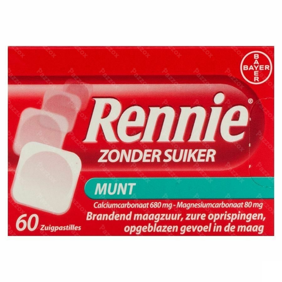 Rennie Mint Z/suiker Zuigtabl 60