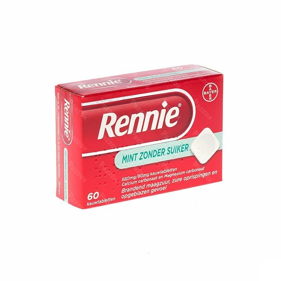Rennie Mint Z/suiker Zuigtabl 60