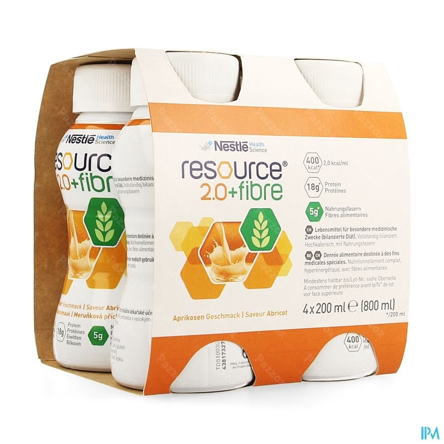 Resource 2.0 Fibre Abricot 4x200ml
