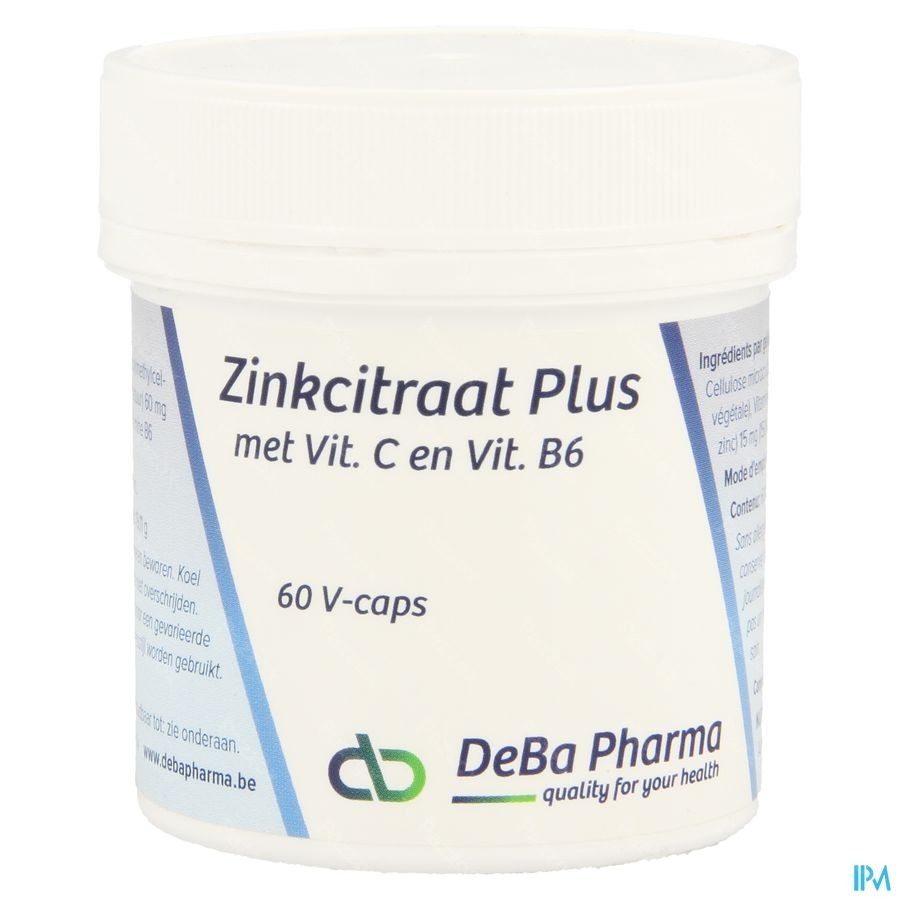 DeBa Zinkcitraat Plus 60 Vegetarische Capsules