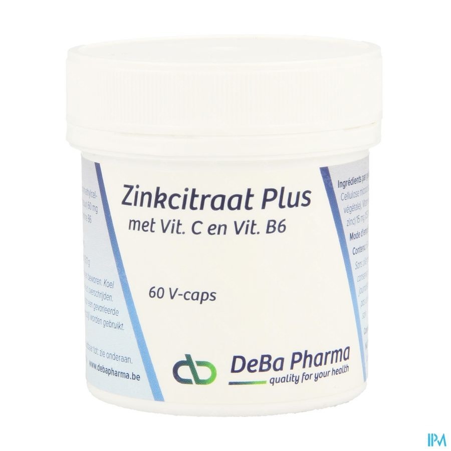 DeBa Zinkcitraat Plus 60 Vegetarische Capsules