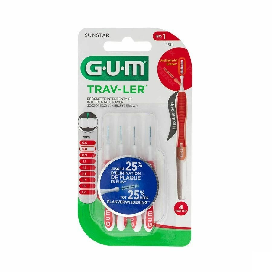 Gum Trav-ler Interdent.borsteltje 0,8mm 4 1314m4