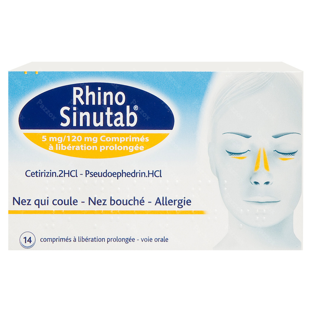 RhinoSinutab 120mg/5mg 14 Comprimés