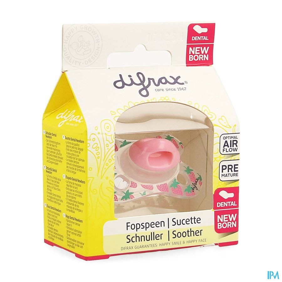 Difrax Sucette Newborn Dental Sil Girl -2/2m 1 796