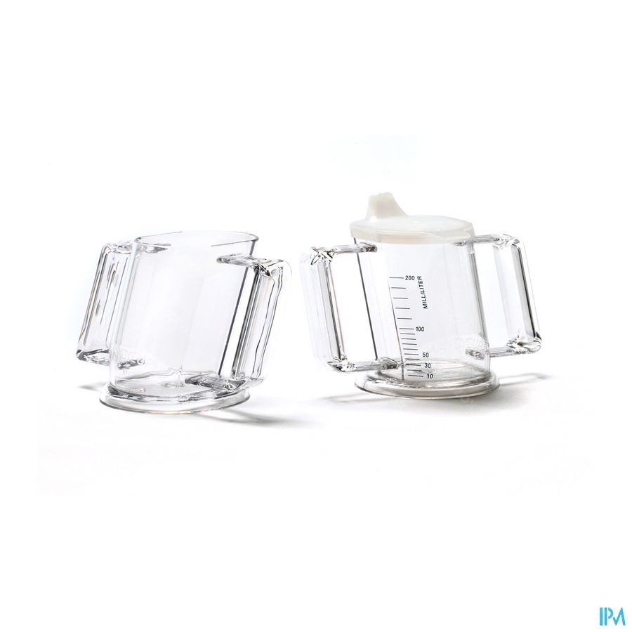 Henrotek Handycup Beker Schuin Transparant Met 2 Tuitjes 237ml