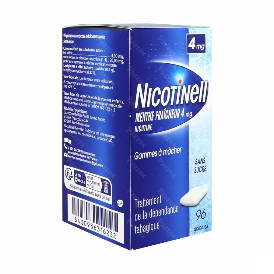 Nicotinell Cool Mint 4mg Gommes A Macher 96