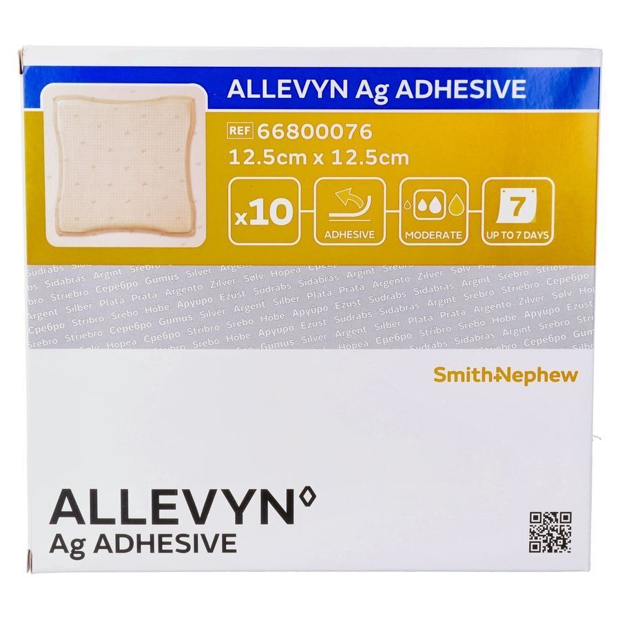 Allevyn Ag Adhesive Ster 12,5x12,5cm 10 66800076