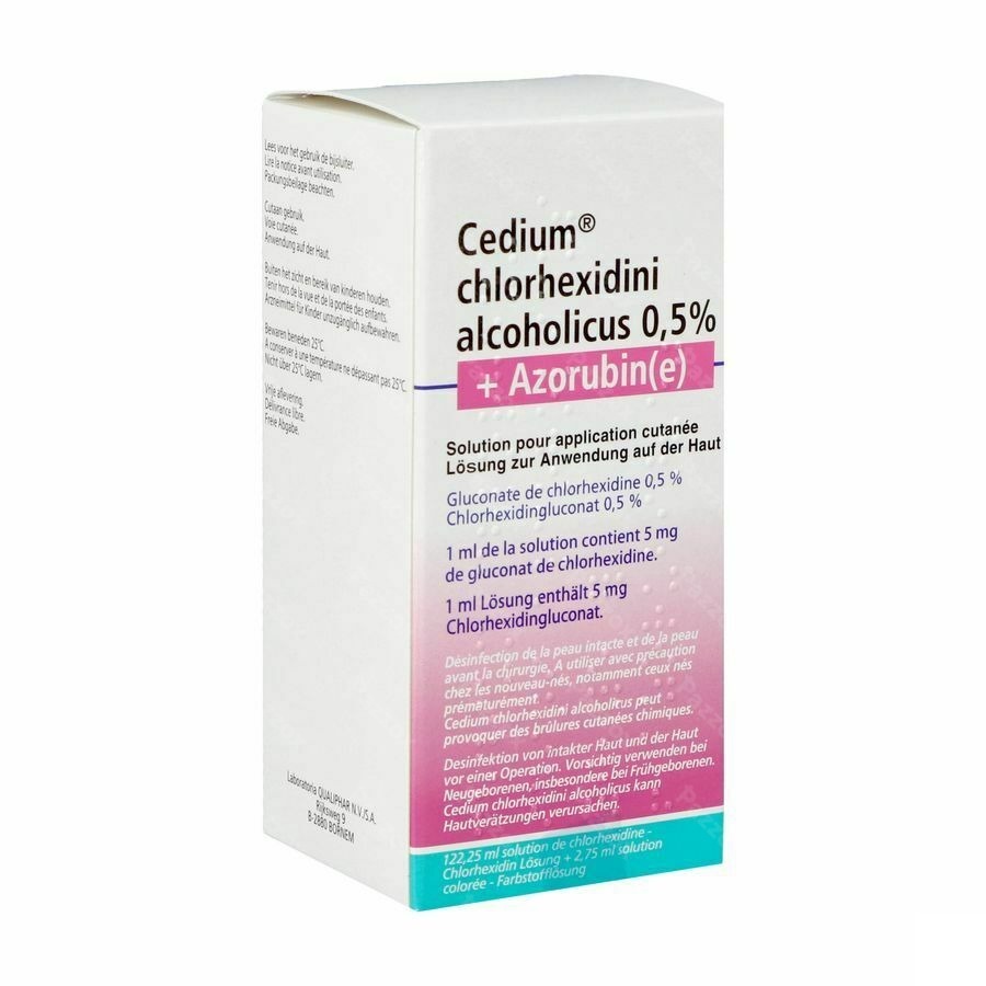 Cedium Chlorhexidini Gluc Alc 0,5% 125ml+azorubine