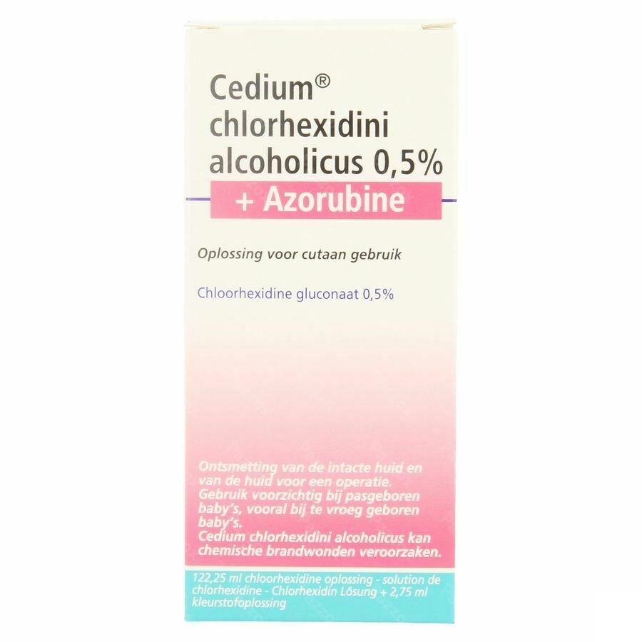 Cedium Chlorhexidini Gluconaat 0.5% + Azurobine Ontsmetting 125ml 
