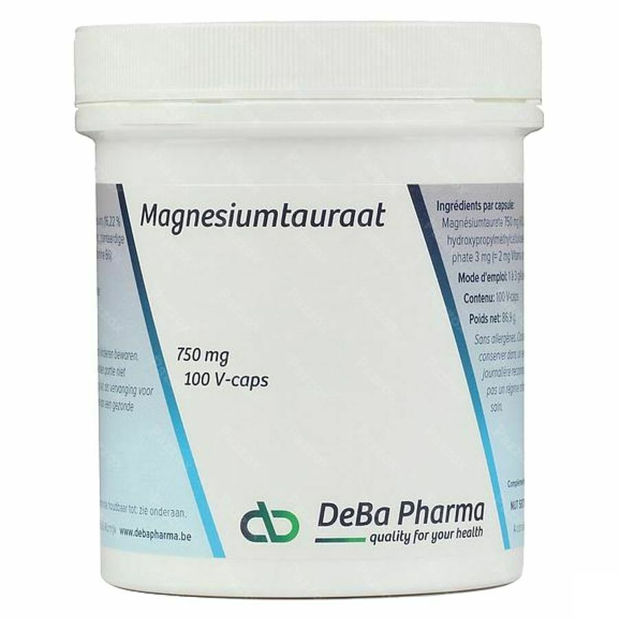 Magnesiumtauraat V-caps 100x750mg Deba