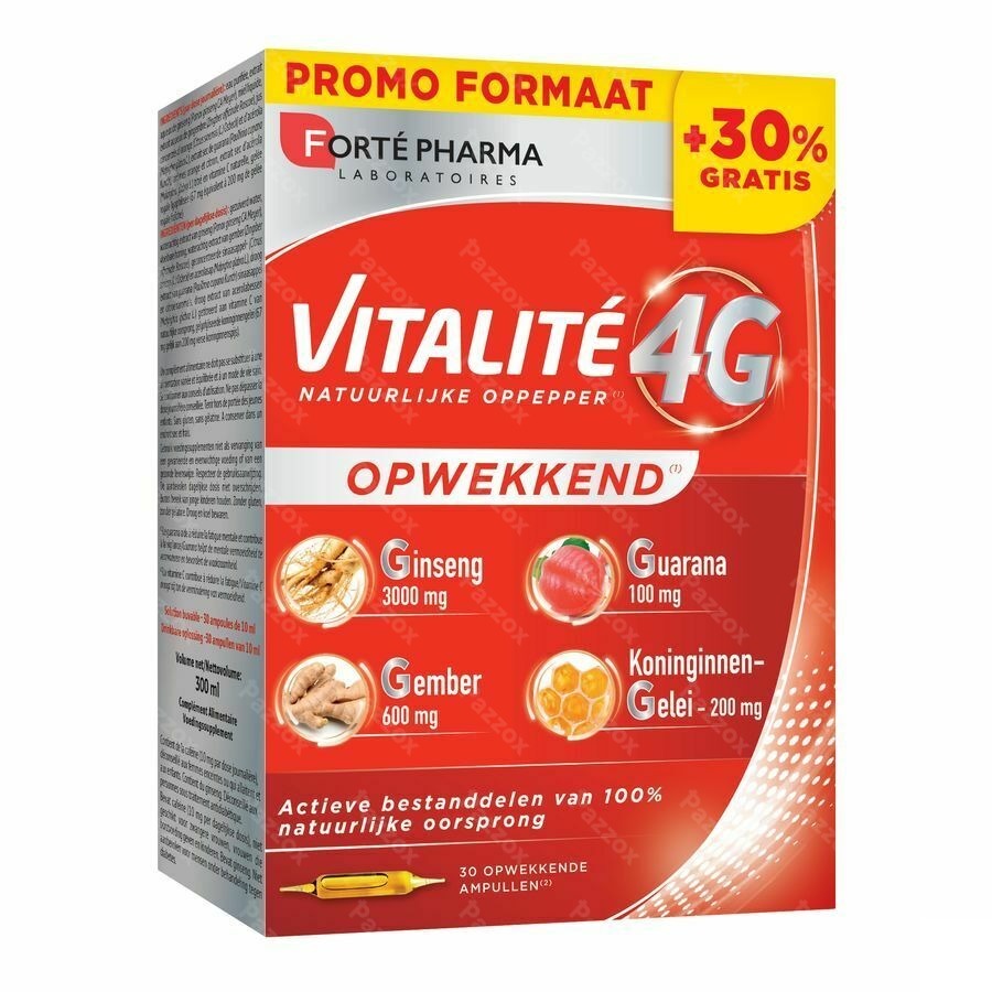 Forté Pharma Vitalité 4G Natuurlijke Oppepper 30 Ampulles