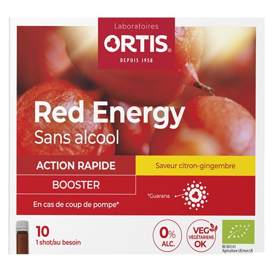 Ortis Red Energy Citron Gingembre Bio S/alc10x15ml