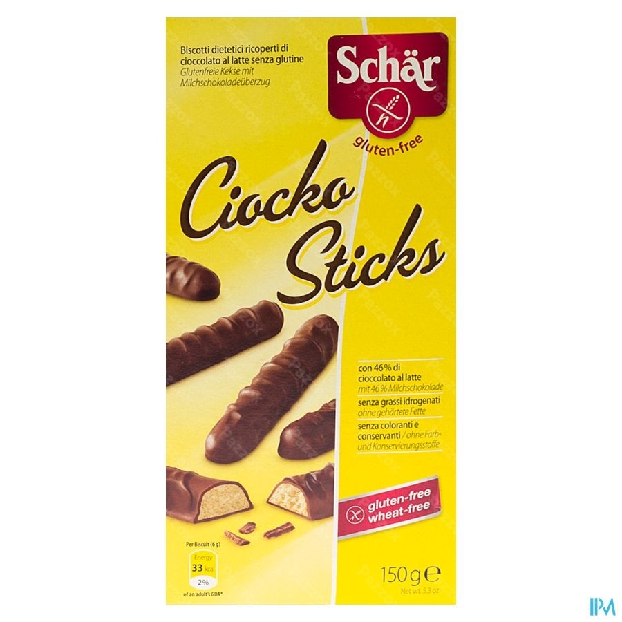 Schar Chiocko Sticks Glutenvrij 150g 6544 Revogan