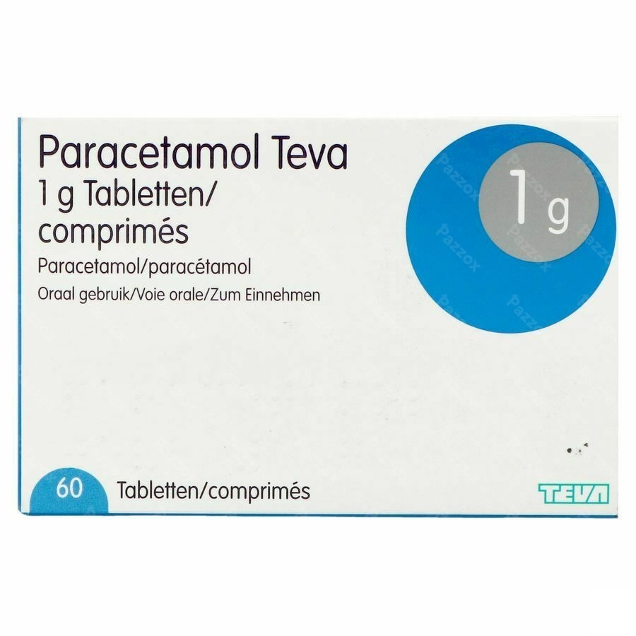 Paracetamol Teva 1g Comp 60 X 1g Blister