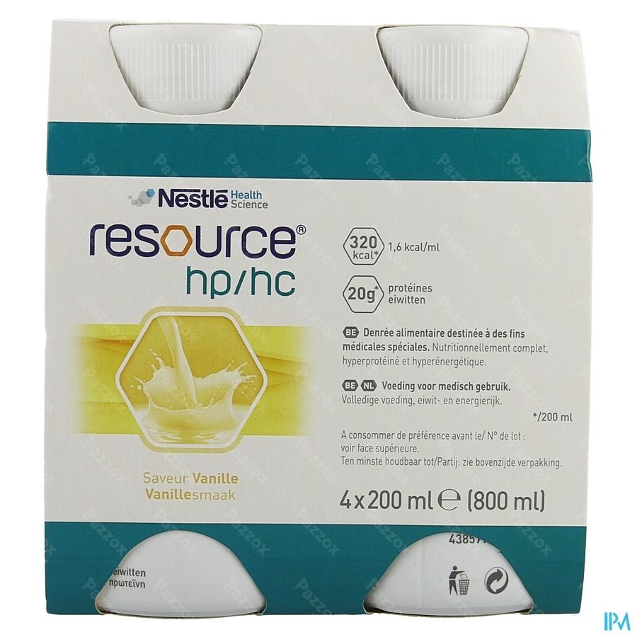Resource Hp Hc Vanille Bouteille 4x200ml