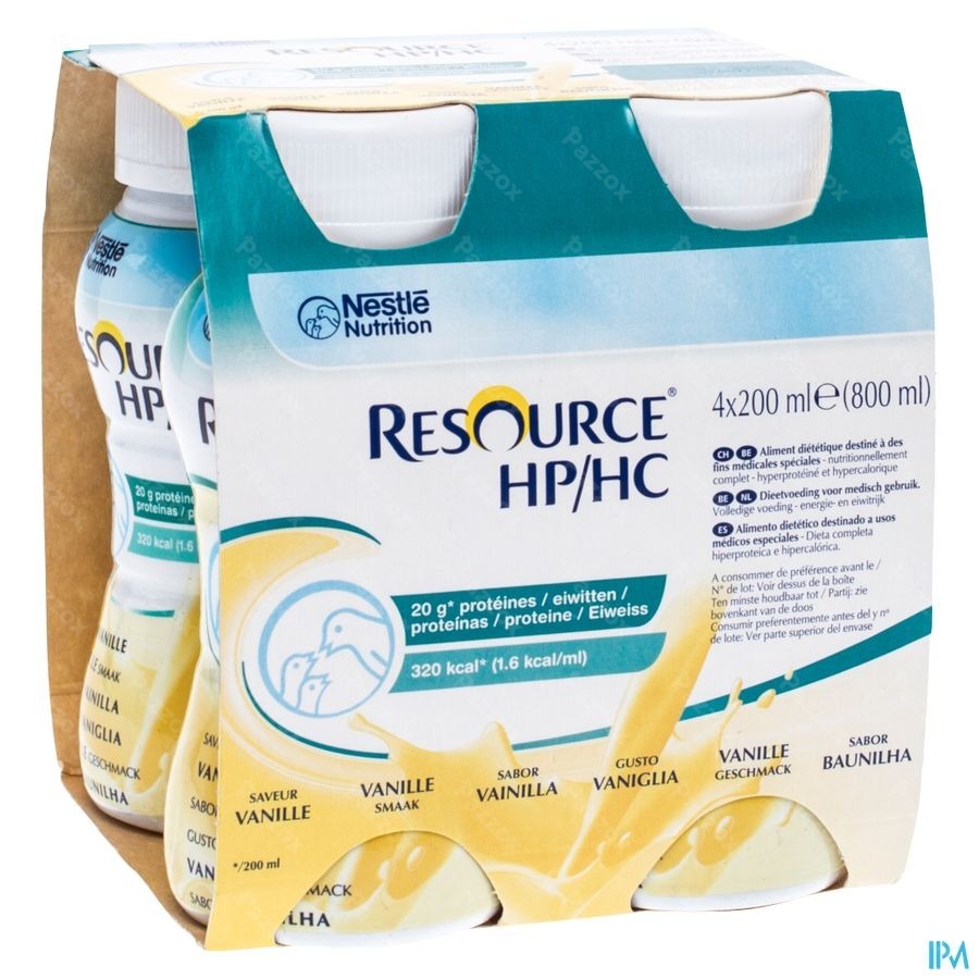 Resource Hp Hc Vanille Bouteille 4x200ml