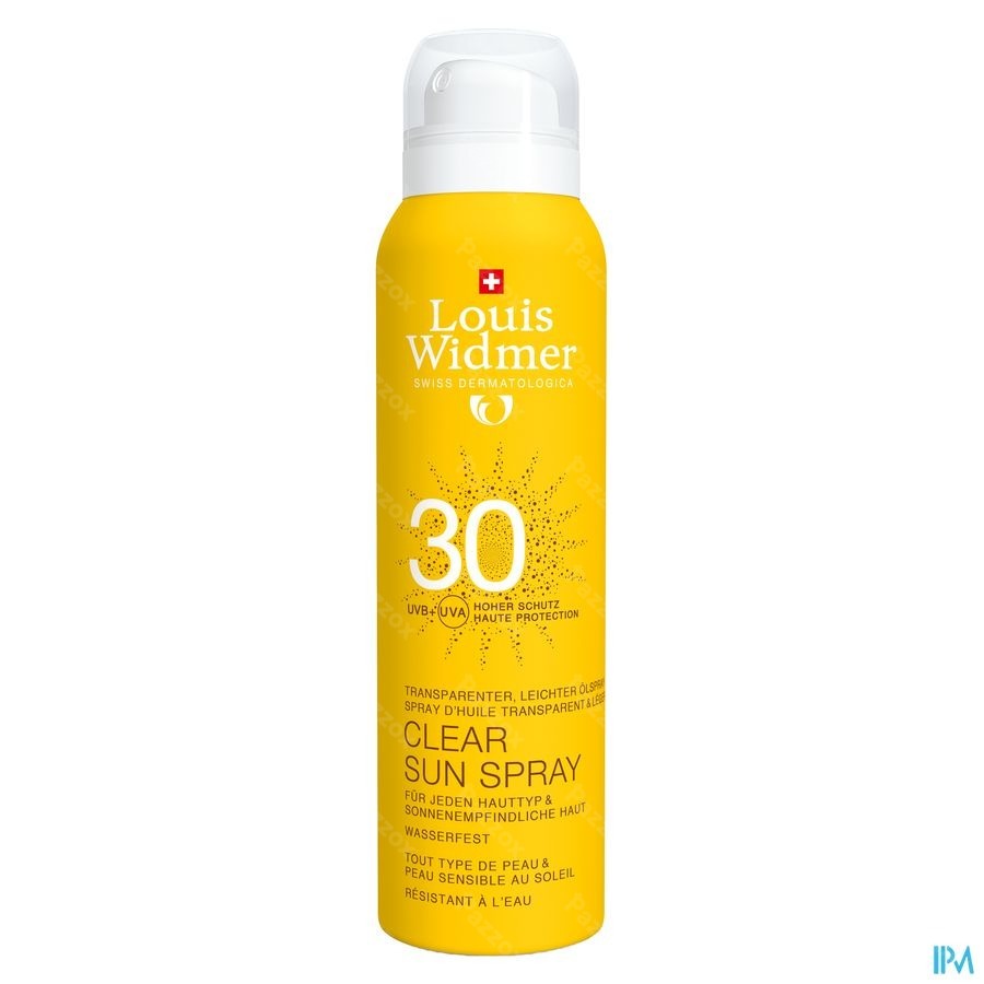 Louis Widmer Clear Sun Spray SPF30 Zonder Parfum 125ml