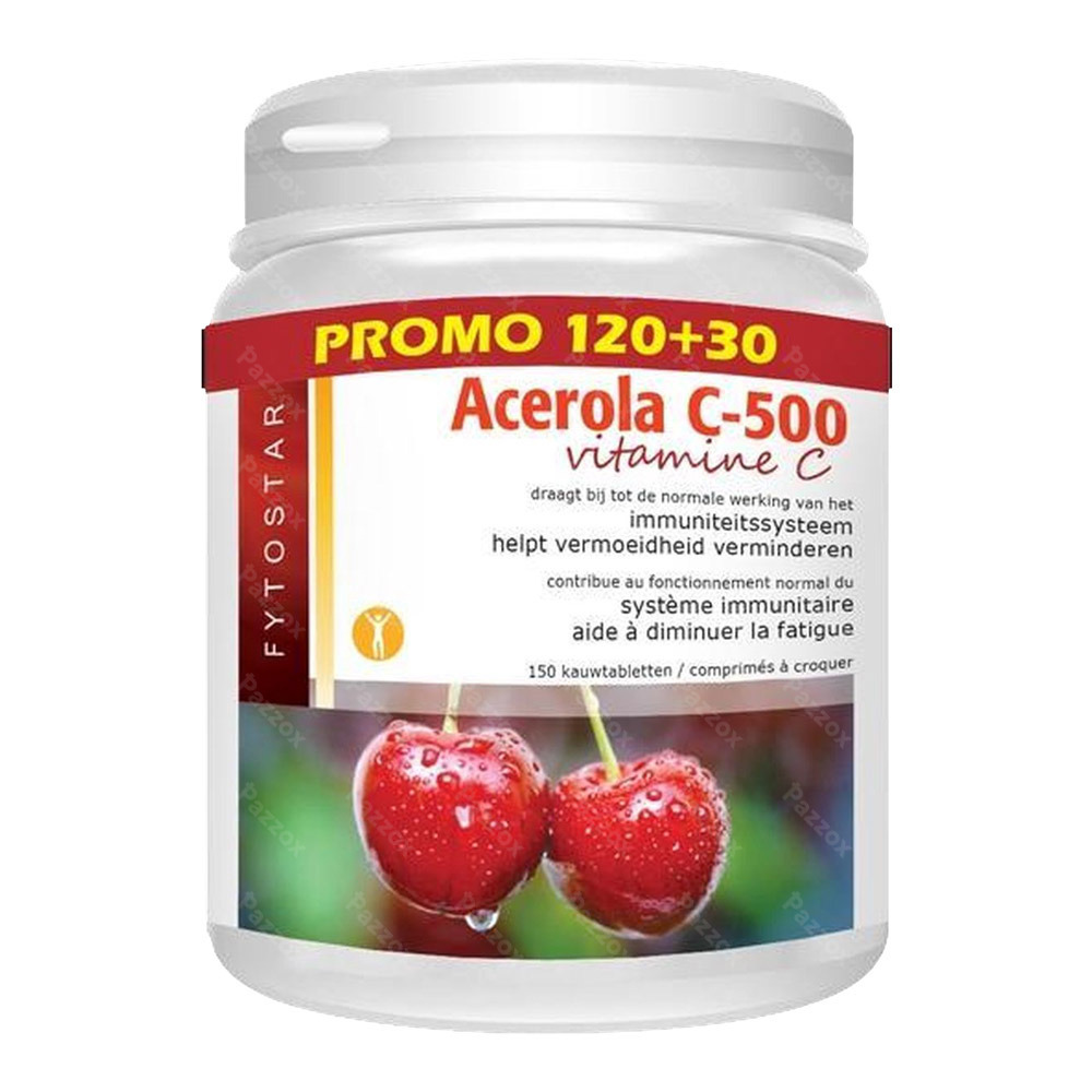 Acerola Vitamine C 500 120+30 Kauwtabletten Gratis 