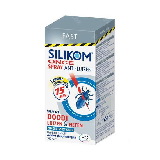 Silikom Once Spray Tegen Luizen en Neten Geurloos Zonder Insecticide 100ml