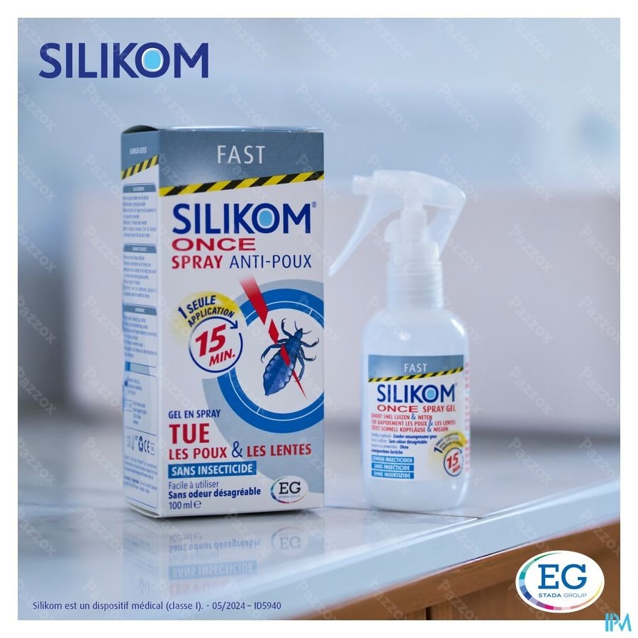 Silikom Once Spray Anti-Luizen en Neten Zonder Insecticiden 100ml