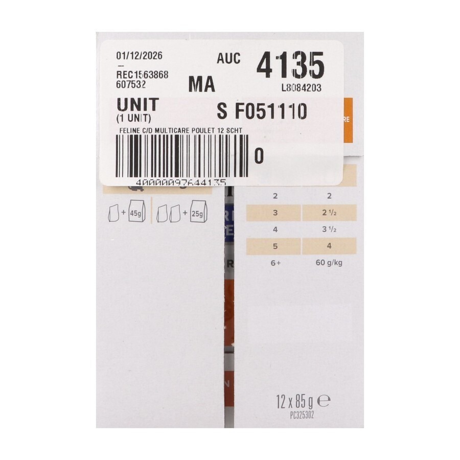 Hills Prescrip.diet Feline Cd Repas Sachet 12x85g