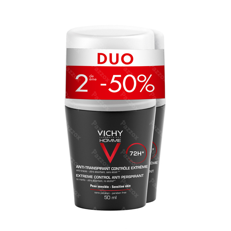 Vichy Homme Deodorant Roller 72u Deodorant | Duo 2x50ml